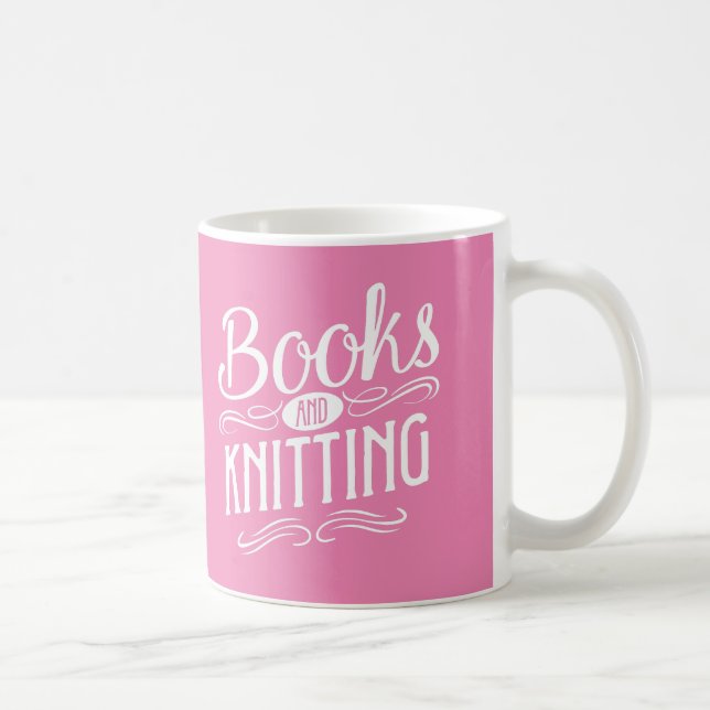 Bücher und Stricken Kaffeetasse (Rechts)