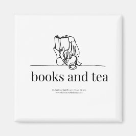 Bücher und Tea Magnet für Leser und Teetrinker