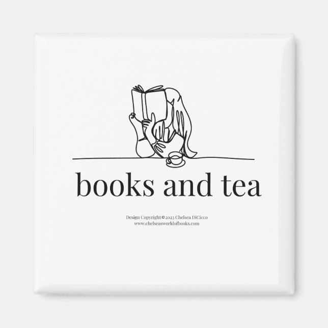Bücher und Tea Magnet für Leser und Teetrinker (Vorne)