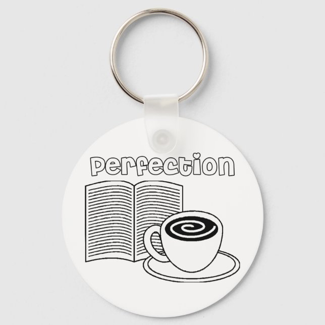 Bücher und Tee Perfektion Schlüsselanhänger (Vorderseite)