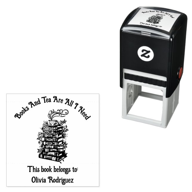 Bücher und Tee Permastempel (Beispiel)