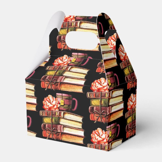 Bücher und Tee schwarz Geschenkschachtel (Vorderseite)