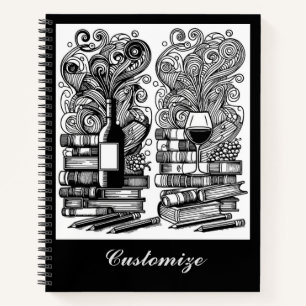 Bücher und Wein Farbe ich Doodle