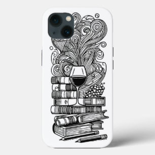 Bücher und Weinfarbe ich Doodle 2 Case-Mate iPhone Hülle