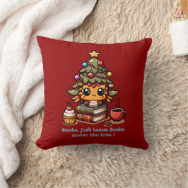 Bücher unter kawaii Weihnachtsbaum - Funny Santa Kissen