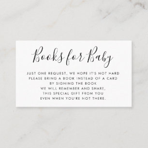Bücher verlangen   Babyparty-Einladungs-Einsatz Visitenkarte