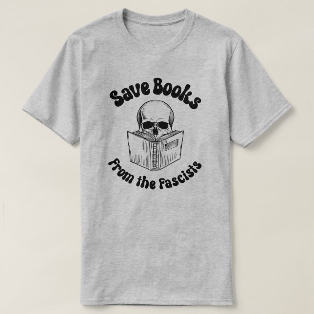 Bücher von den Faschisten gerettet T-Shirt (Design vorne)