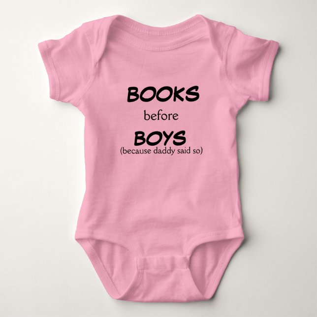 Bücher vor Boys - Baby Bodysuit Strampler (Vorderseite)