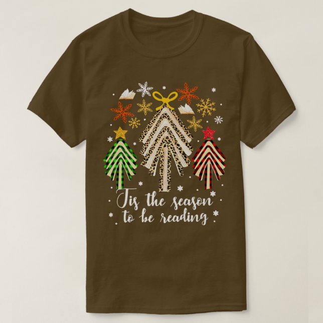 Bücher Weihnachtsbaum Dies ist die Jahreszeit zu l T-Shirt (Design vorne)