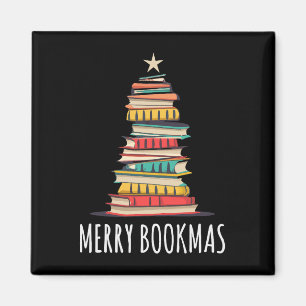 Bücher Weihnachtsbaum Merry Bookmas Magnet