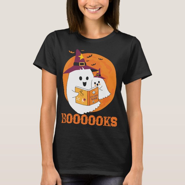 Bücher zu Halloween Boo Lese Bücher lesen T-Shirt (Vorderseite)