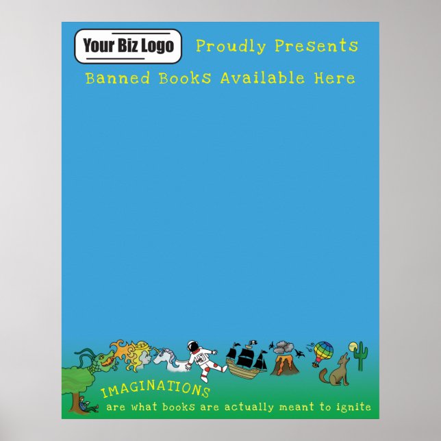 Bücher zünden Vorstellungskraft des Buchverbots an Poster (Vorne)