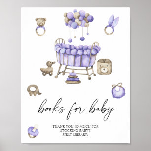 Bücher zur Babyparty für das Baby im Kinderzimmer Poster