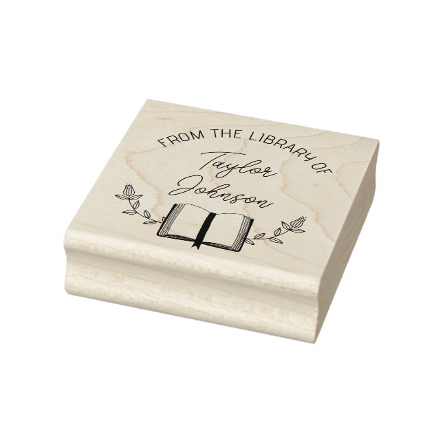Bücherbibliothek Buchzeichen Custom floral lady fa Gummistempel (Stempel)