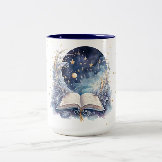 Bücherdesign Zweifarbige Tasse (Mittel)