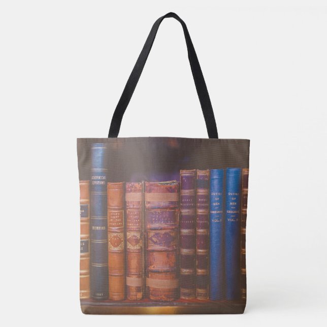 Bücherei Alles-über-Print Tote-Tasche, groß (Vorderseite)