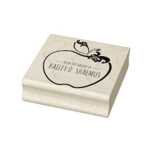 Bücherei blühend ApfelBriefmarke Gummistempel