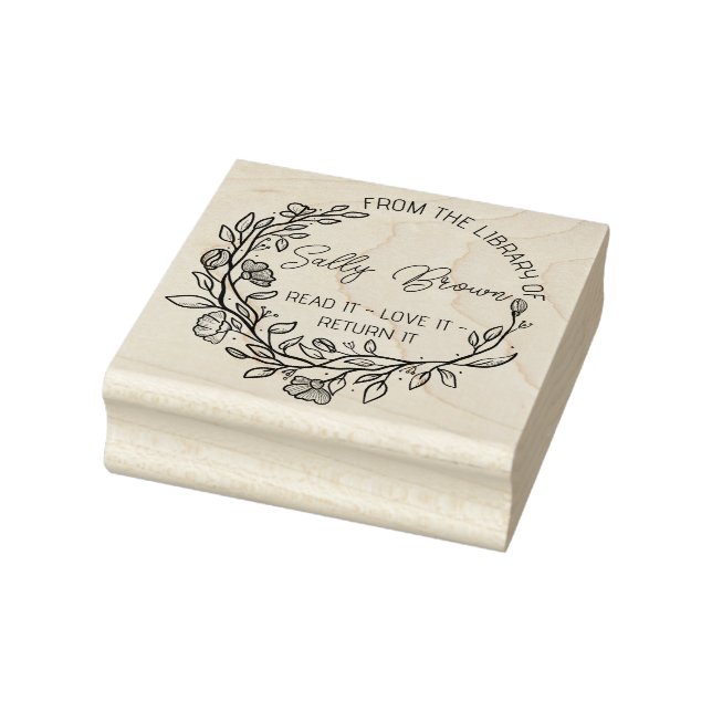 Bücherei Buchzeichen Briefmarke Blumenzelt Gummistempel (Stempel)