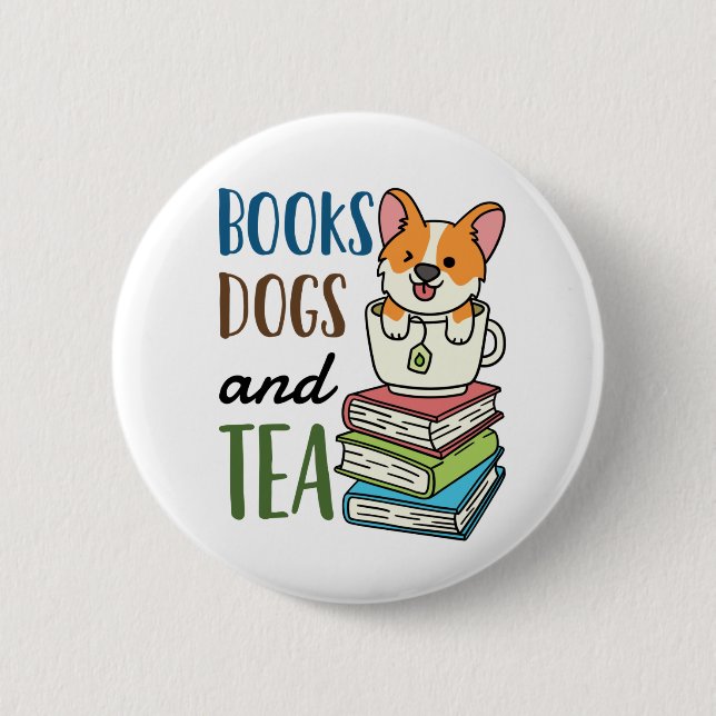 Bücherhunde und Teewochenende Lesen Button (Vorderseite)