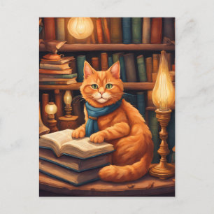Bücherkatze #13 Postkarte