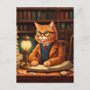 Bücherkatze #15 Postkarte