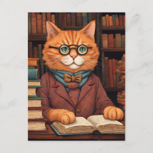 Bücherkatze #19 Postkarte