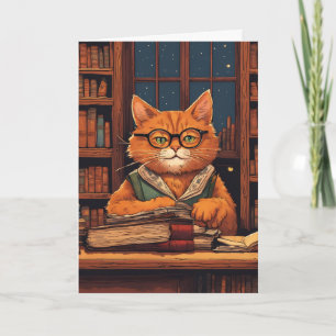 Bücherkatze #21 Grußkarte Karte