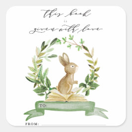 Bücherkleber für Buchthema Babydusche Quadratischer Aufkleber