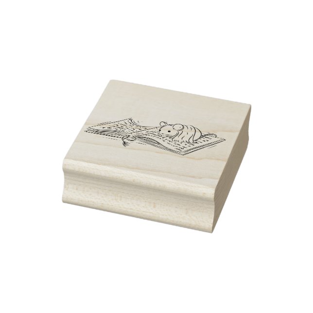 Bücherliebende Maus Gummistempel (Stempel)