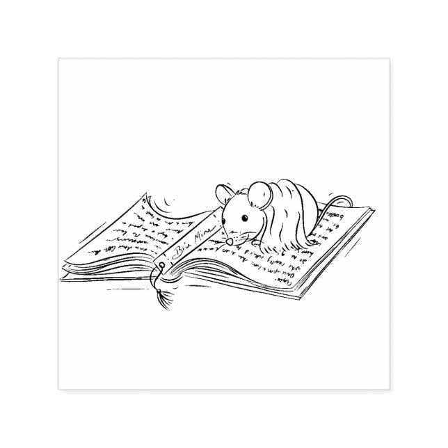 Bücherliebende Maus Permastempel (Design)
