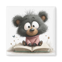 Bücherliebender Bärenmagnet