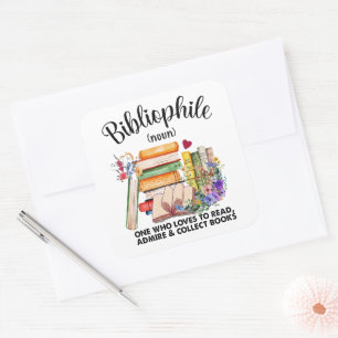 Bücherliebhaber-Definition Quadratischer Aufkleber
