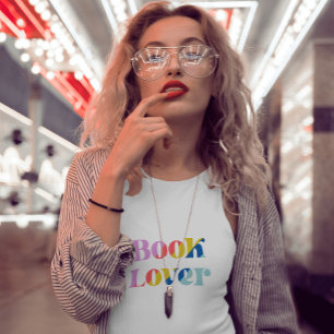 Bücherliebhaber farbenfrohe retro-Typografie trend T-Shirt