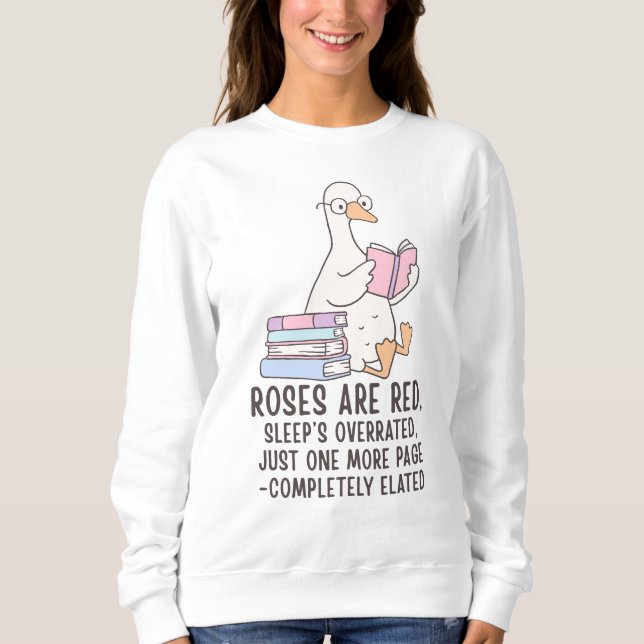 Bücherliebhaber Gans Sweatshirt (Vorderseite)