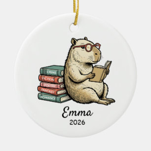 Bücherliebhaber-Geschenk, Bücherliebhaber Capybara Keramik Ornament