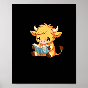 Bücherliebhaber Kuh Bücherwurm Ich lese gerne Tier Poster