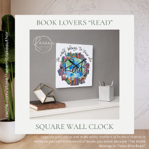 Bücherliebhaber "lesen" quadratische Acryl-Wanduhr Wanduhr