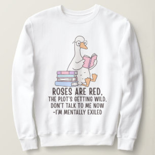 Bücherliebhaber lesende Gans Sweatshirt