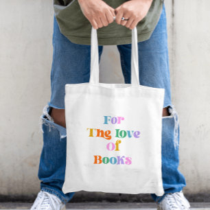 Bücherliebhaber liest farbenfrohe Typografie moder Tragetasche