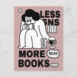 Bücherliebhaber-Postkarte Postkarte
