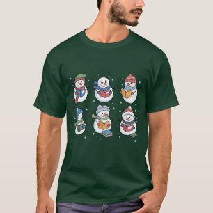 Bücherliebhaber Schneemann Lesegeschenk Lehrer Win T-Shirt
