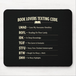 Bücherliebhaber simsen Code lesen  Mousepad