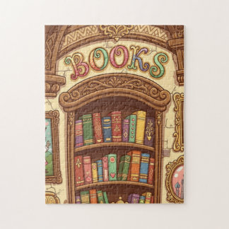 Bücherliebhaber Süße Cartoon-Bücherregal Fröhliche Puzzle