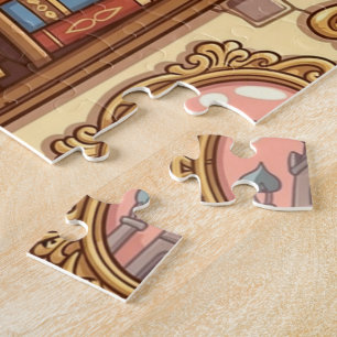 Bücherliebhaber Süße Cartoon Bücherregal Fröhliche Puzzle
