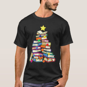 Bücherliebhaber Weihnachtsbaum Bücherwurm Biblioth T-Shirt