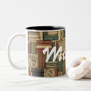 Bücherliebhaber zweifarbige tasse