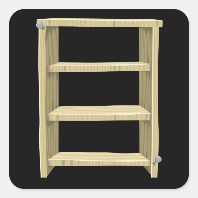 Bücherregal für Glittermöbel Quadratischer Aufkleber (Vorderseite)
