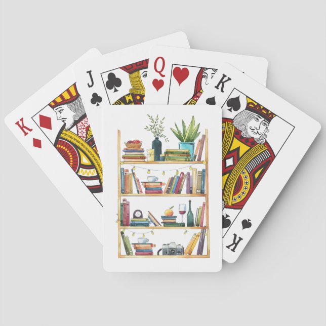 Bücherregal Lover Kaffee Tee Spielkarten (Rückseite)