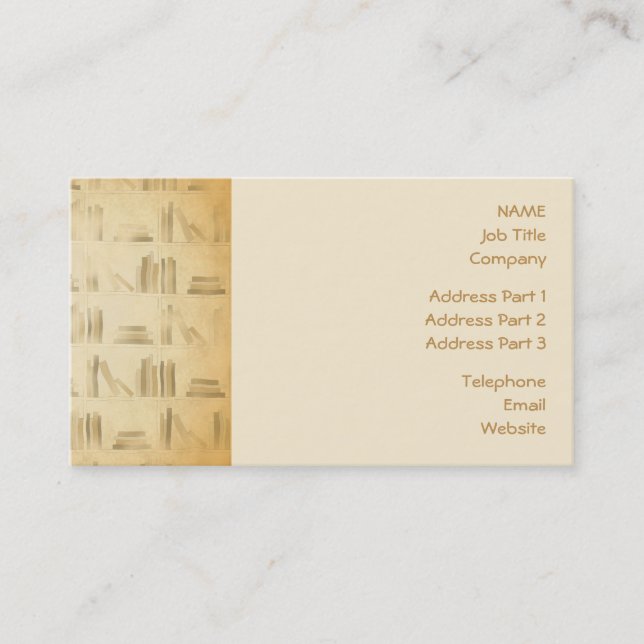 Bücherregal-Muster. Vintager Art-Blick-Hintergrund Visitenkarte (Vorderseite)