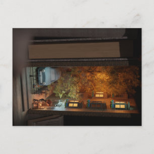 Bücherregale - Autoparkplatz Einladungspostkarte